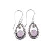 Rose Chalcedony Gemstone 925 Sterling Silver Jewelry Stylish Earrings 1.38" Gift CE-3-13