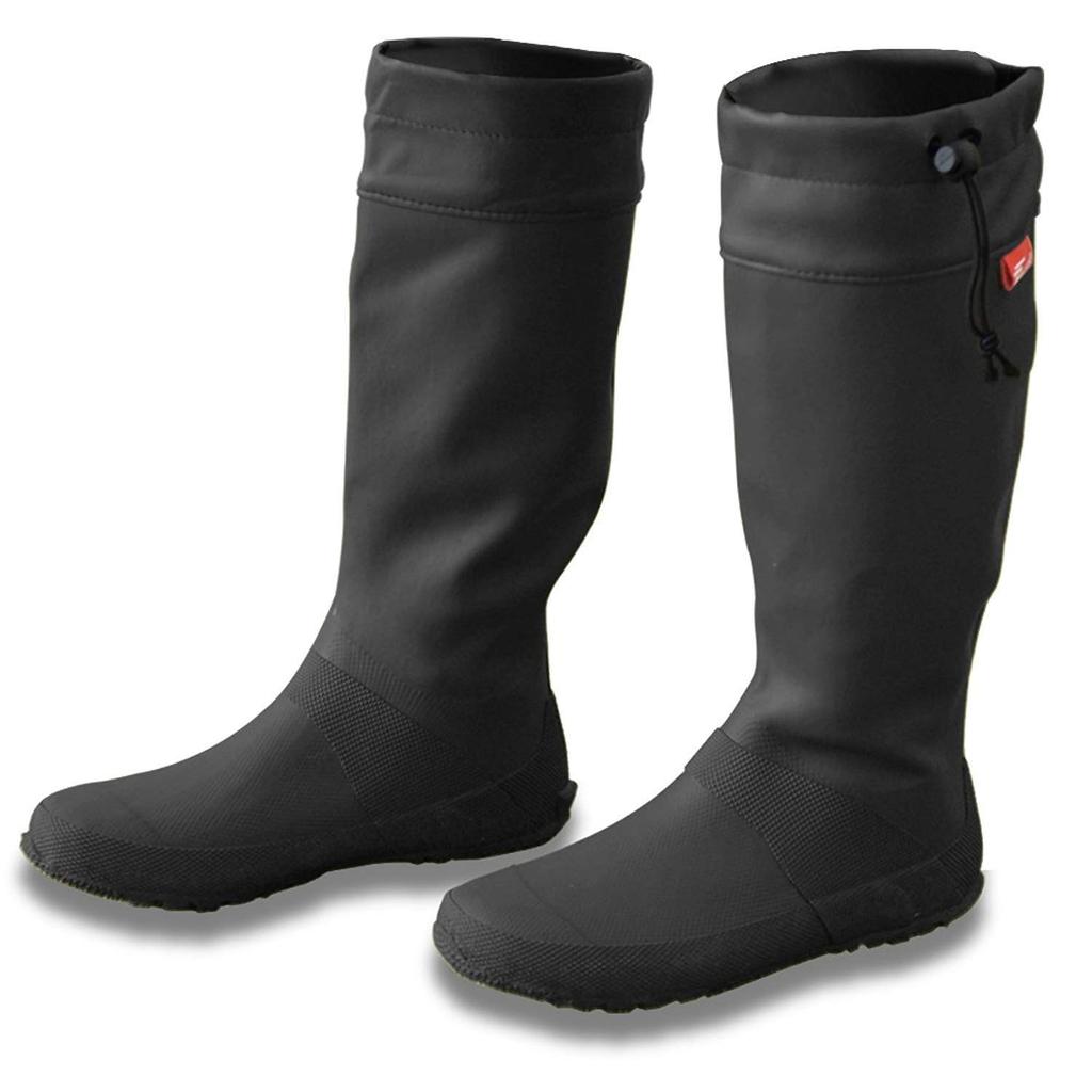 Fielda Rain Boots 24cm with Storage Compact Storage (Size / Black) Bag, Unisex, Men's, Women's, Kids', Drawcord,
