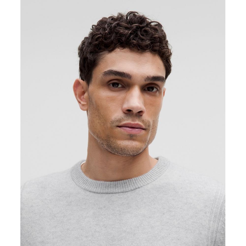 Lululemon New Venture Cashmere Crewneck Sweater Heathered Silver Fox