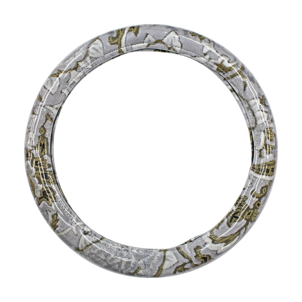 Miyabi Large Steering Wheel Cover, Mt. Blanc Rose, Silver S MHC-MR-SSV