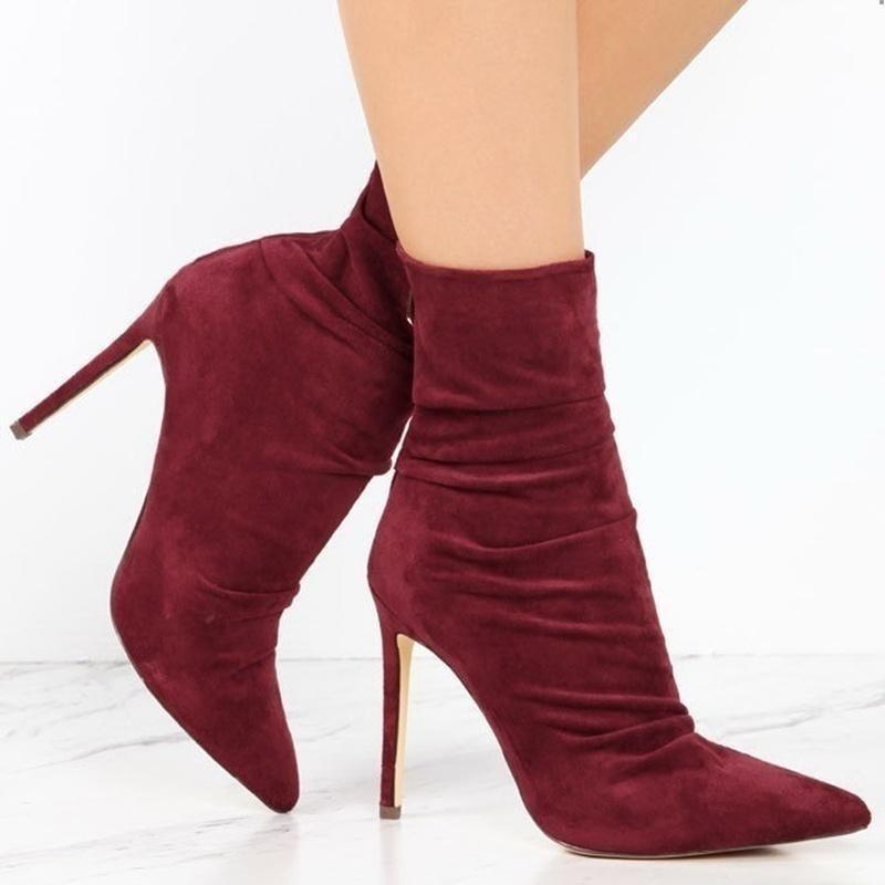 Botas para Mujeres Sexy Tacón Delgado Botas Cortas Punta Punta Émeda  Tobillo Calcetines Fiesta Zapatos de Tacón Alto comprar a buen precio —  entrega gratuita, reseñas reales con fotos — Joom