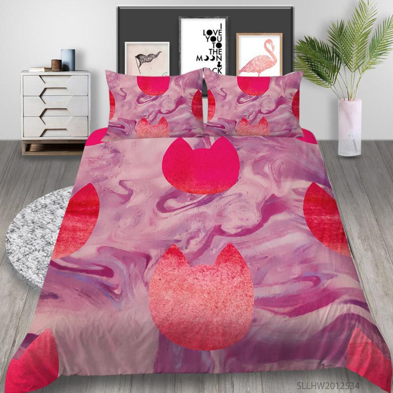 3D Graphic Bedding Colorful Pattern Duvet Cover and Pillowcase 2 or 3 Pieces of Microfiber Fabric with Zipper Washable Super Soft Home Decoration