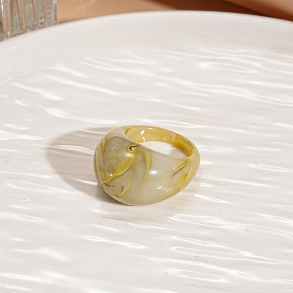 Melard Color Transparent Resin Ring Charm Irregular Ring Temperament Acrylic Geometric Ring  Gift