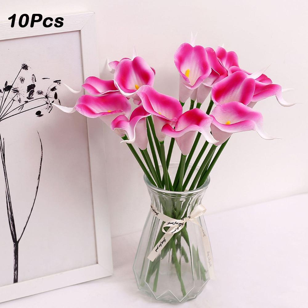 10Pcs Lifelike Real Touch Calla Lily Artificial Flowers Fake Calla Lily  Wedding Bouquet