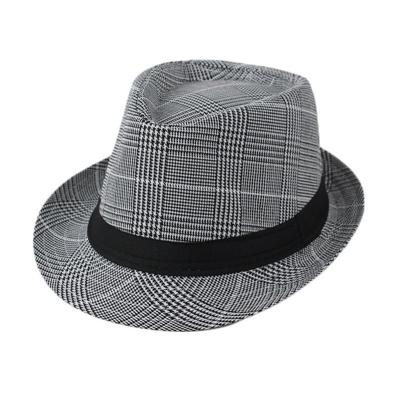 Cappelli Fedora Estivi per Uomo Mezza Età Cappellino Lino Panama Monocolore Jazz Cappello Cowboy Uomo Donna Festa Britannica Cappello da Sole