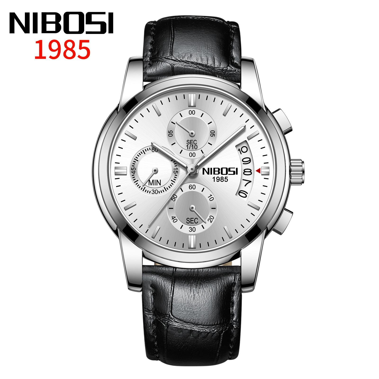

Часы NIBOSI Деловые мужские часы Многофункциональные шестиконтактные кварцевые часы