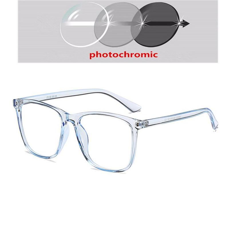 Big Frame Square Finished Myopic Eyeglasses TR90 Material Blue Ray Blocking Short-sight Glasses Prescription 0 -0.5 -0.75 -1.0 To -6.0