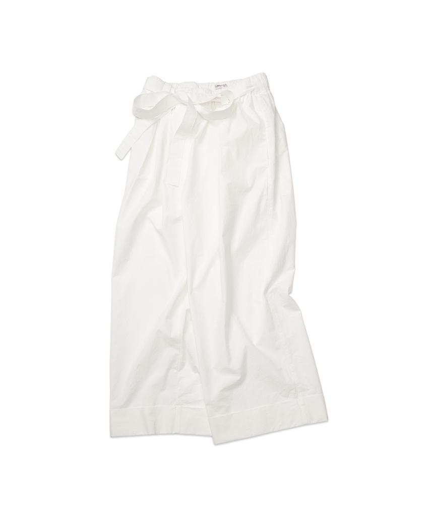 COTTON BELL Belt Cuff Wide Pants - White