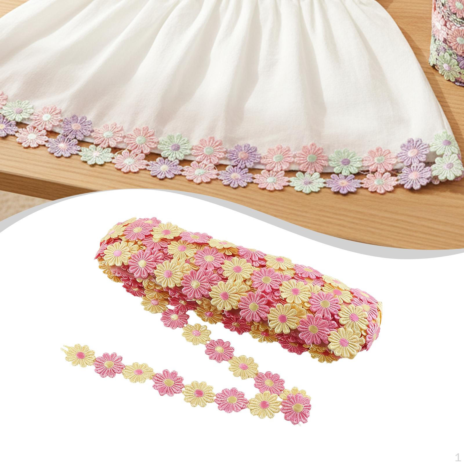 Decorative Ribbon, Trim, Polyester Motif Embroidered for Bags, Hair Bows, Patchwork, Rose Red Yellow