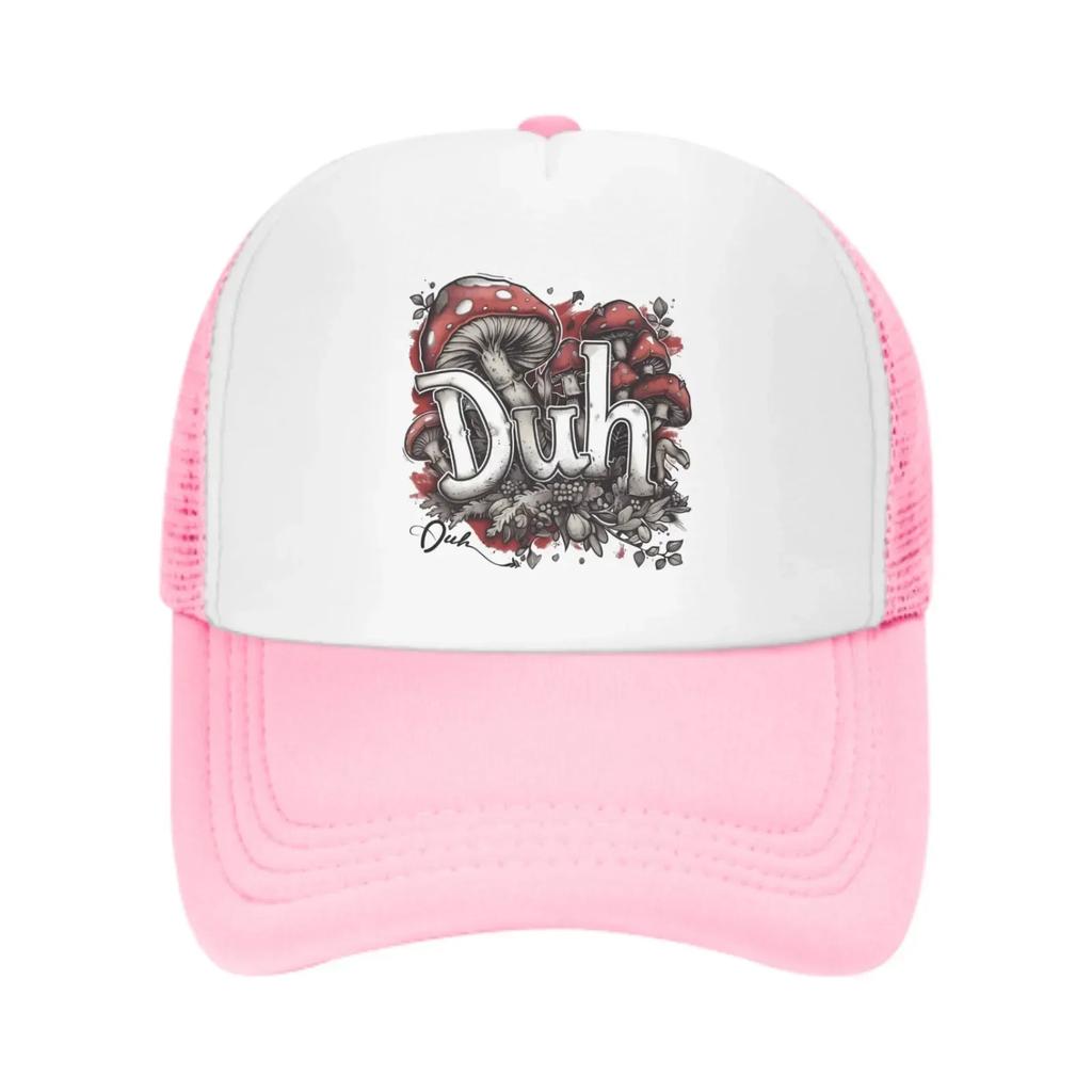 Mushrooms Duh Mesh Trucker Hats for Unisex Women Adjustable Casual Fashion Baseball Caps for Outdoor Activities