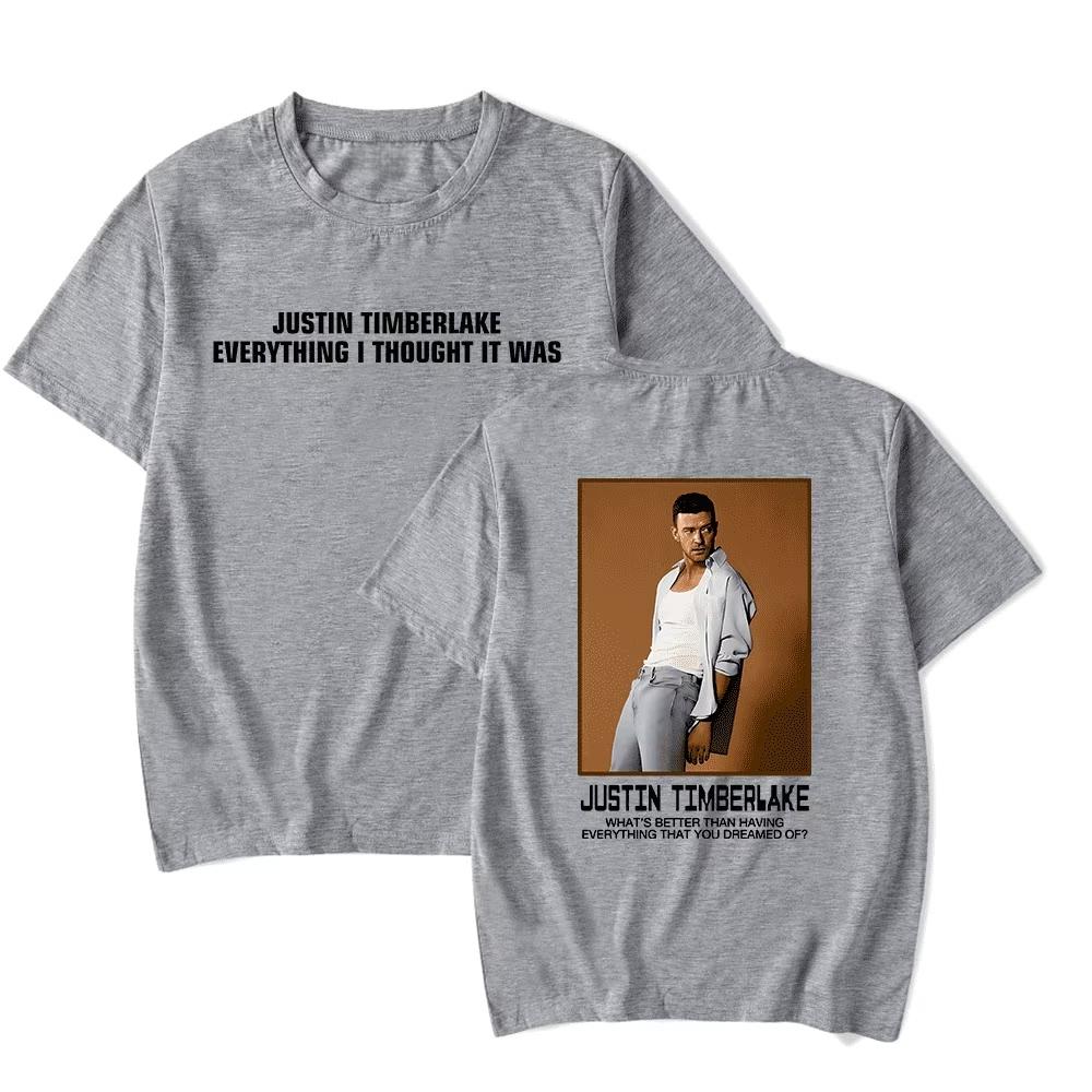 Merch di Justin Timberlake T-Shirt Unisex 100% Cotone Unisex Girocollo Manica Corta Oversize Y2k Popolare Streetwear Regali per Fan T-Shirt