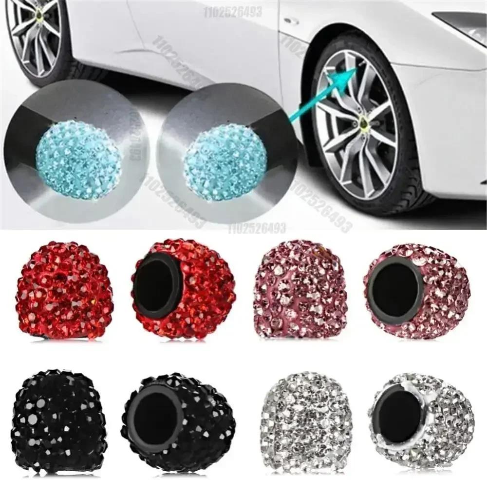 2/4PCS Diamond Car Tire Valve Caps Shining Dust-proof Wheel Valve Cover Vehicle Bling Crystal Valve Cap Car Styling Accessories