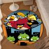 Red Birds Characters Collage Round Rug for Livingroom,Bedroom, Palyroom, Chair Rug, Area rug, Circle Carpet, Large Size Fan Christmas gift