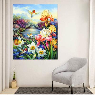 Diamond Painting Animal Butterfly Flowers Diamond Embroidery Display Circular Picture of Rhinestone