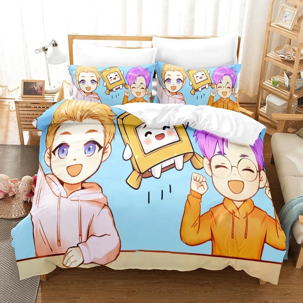 

Lankybox Foxy Boxy Комплекти постільної білизни Single Twin Full Queen Size Постільна білизна Kids Girls Bedroom Decor Cartoon Duhit Cover Set Sets EU Single 135x200cm
