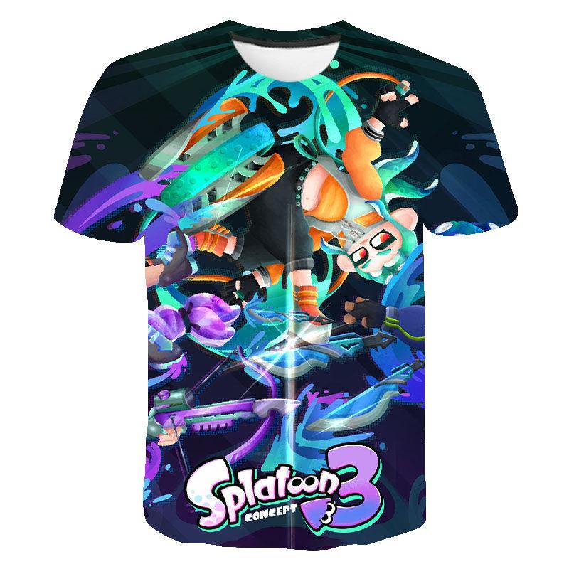 Trička Horká Hra Splatoon 3D Tisk Dětské Tričko Letní Módní Ležérní Kreslené Tričko Chlapec Dívka Unisex Dětské Oblečení Vrchní díly