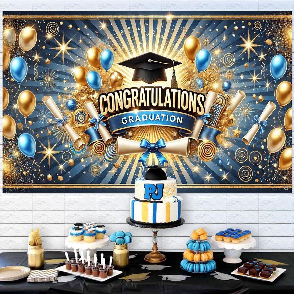 Congrats Grad Graduates Background Celebrate Happy Graduation Banner  Photography Props