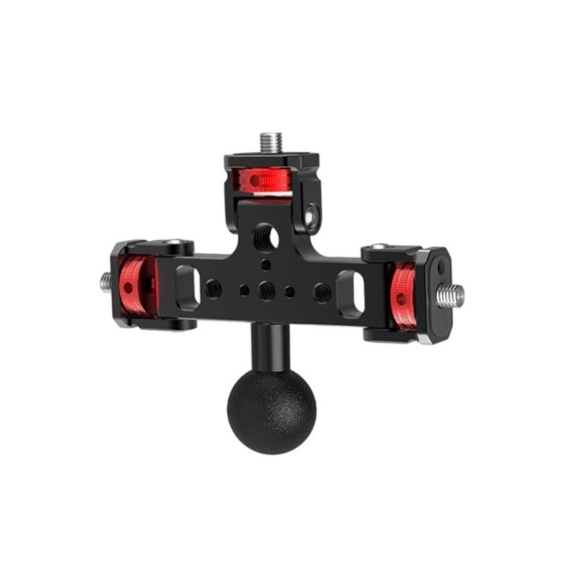 Aluminum Triple Mount Adapter 1/4 3/8 Thread for Action DSLR Camera Phone Tripod Extension Bracket Mount Replacement