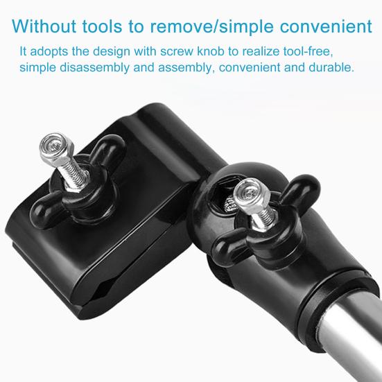 Conector Umbrelă Telescopic Pliabil Metalic Suporturi Umbrelă Reglabile pentru Scaun cu Rotile
