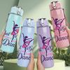 1PC Just A Girl Who Loves Dance Print 750ml Color Plastic Sports Water Bottle Leakproof Flip Straw Lid Suitable for Sports Office Home Use