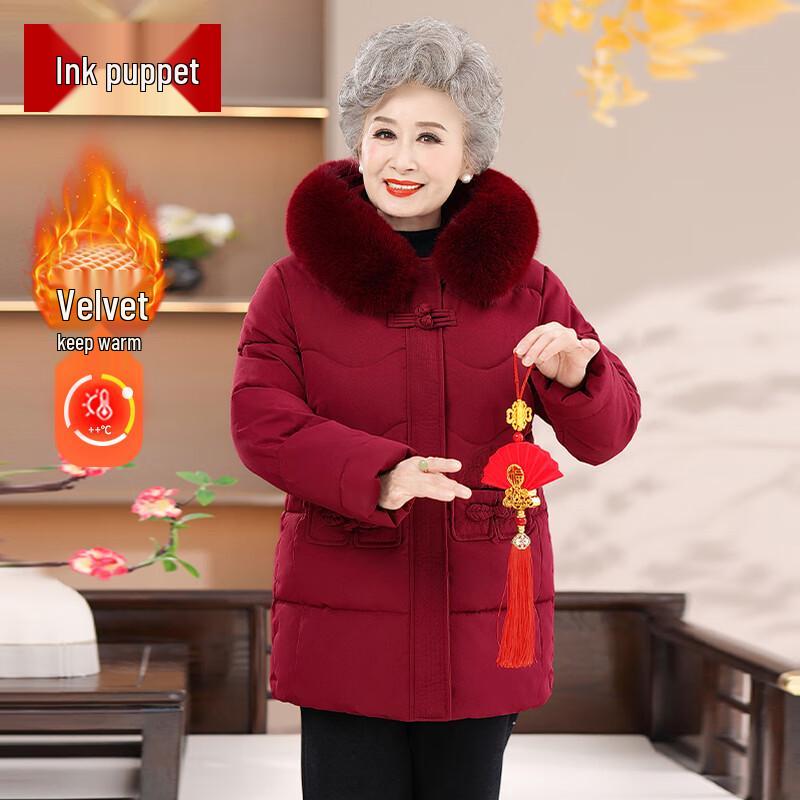 

Women s 2025 Winter Plush-Lined Padded Jacket with Fur Collar 2XL