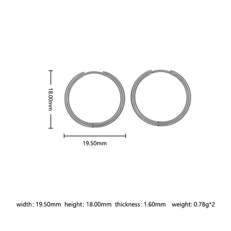 Trendy Geometric Round Earrings: Titanium Steel Coil Ear Cuffs for Women