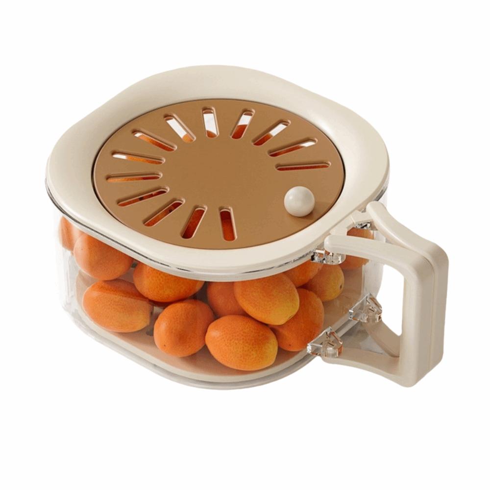 Splash-proof Vegetable Drain Basket Foldable Handle Fruit Drainer Container  Kitchen Organizer