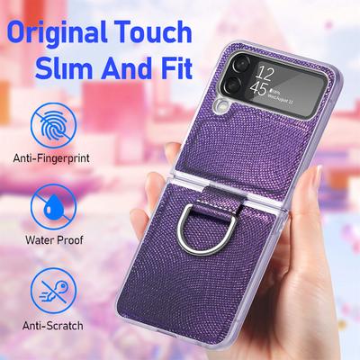 Drop Protection Finger Ring Cell Phone Case For Samsung Galaxy Z Flip4 Flip 4 5g Flip3 Flip 3 Folding Cover For Samsung Flip4