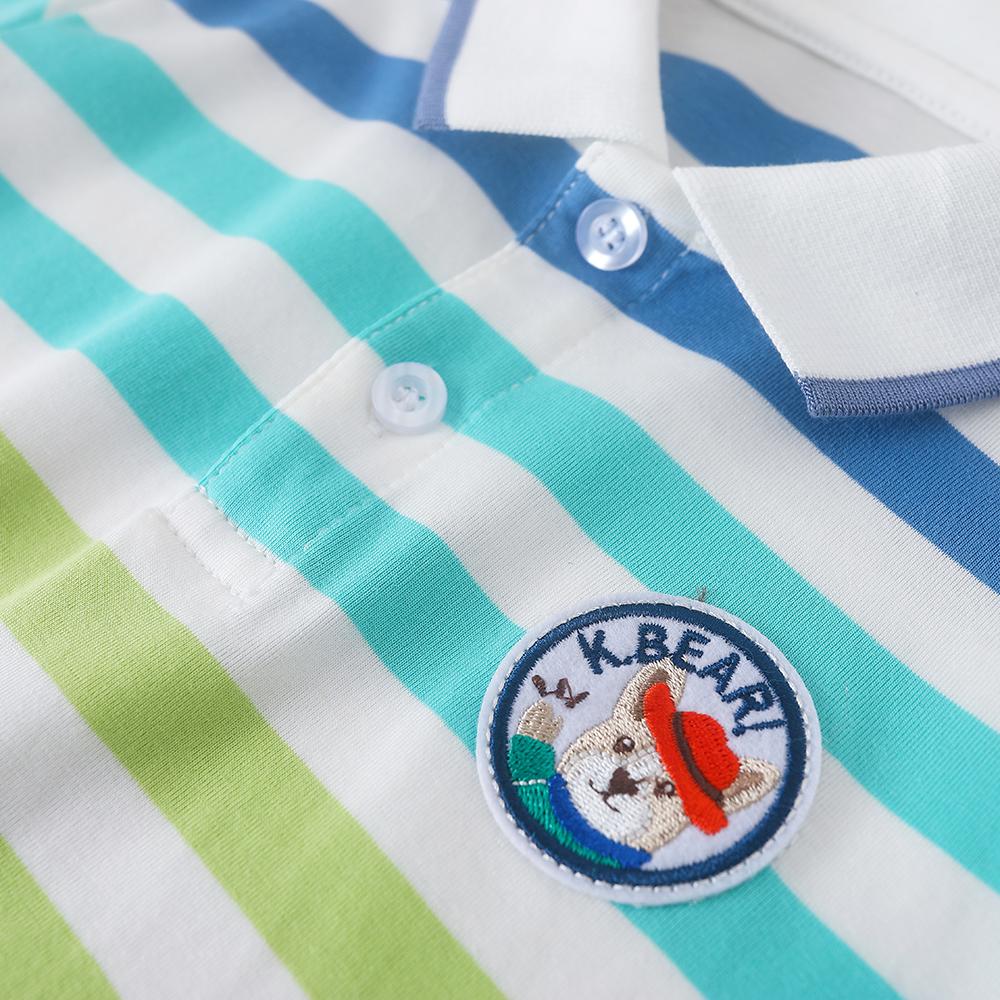 Polos para Bebé Niño de Alta Calidad Verano Manga Corta Rayas Top Camisa Ropa 2T-6T Niños Camisetas Cuello Vuelto
