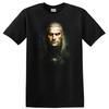 Geralt of Rivia Fantasy Warrior Portrait T Shirt Dark Wolf Medallion Tee