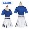 Lock Teieri Blue Anri Cosplay Costume Cheerleading Skirt Dress Uniform Party