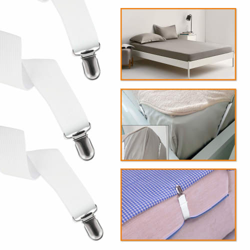 LIHAO Futon Clips, Anti-Slip Duvet Cover Clips, Extends Up To 220cm! Prevents Sheets and Futons from Slipping, 4-Pack, Anti-Slip Sheet Clips, Sofa She