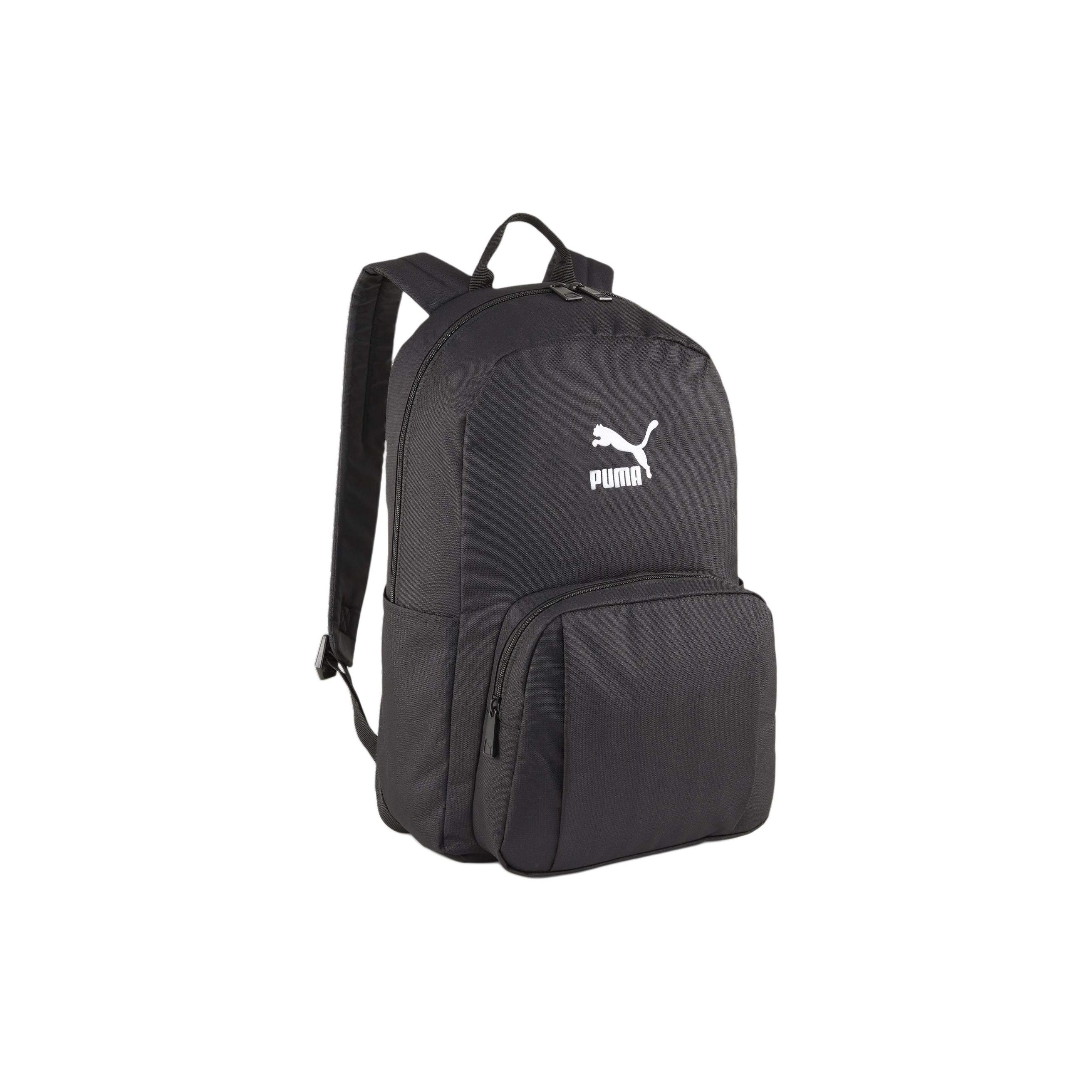 Puma Backpack Sports Casual Solid Color Large Capacity Zipper Closure Nylon Unisex Backpack Black 090568-01 Black