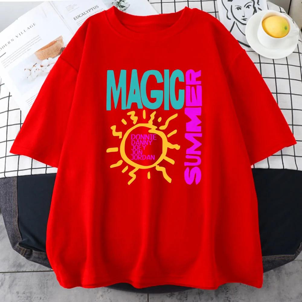 

NKOTB Magic Summer Teeshirt Pop Music New Kids on The Block Tshirts Cotton High Quality Unisexs Tshirts Fashion Graphic Print Tee S