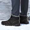 Fleece Lined Men Winter Cotton Shoes, Plus Size Light Sole Warm Snow Boots