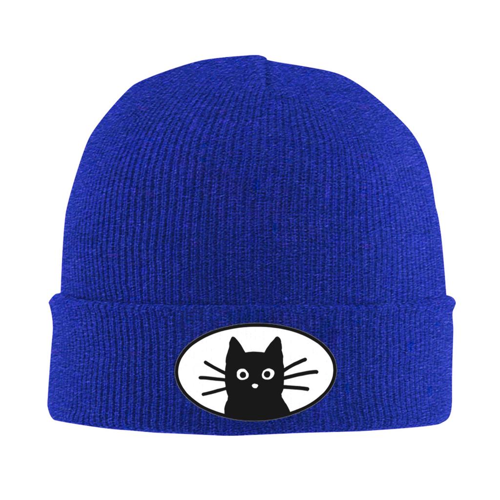 Black Cat Face Winter Skullies Beanies Hat Warm Autumn Knitted Hats Bonnet Caps for Women Men