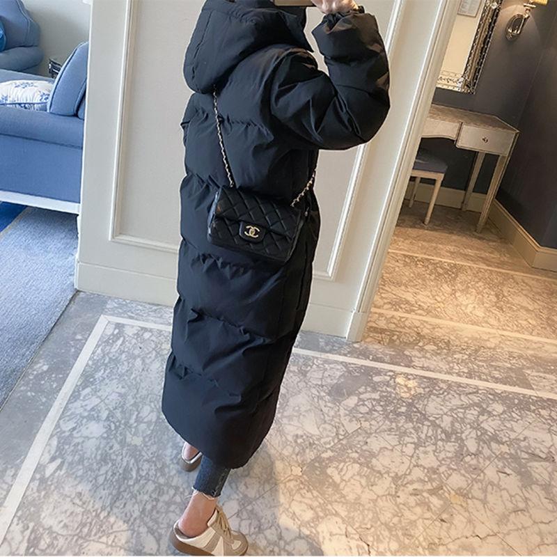 Zimní módní péřová vycpaná bunda pro ženy Dlouhý tlustý svrchní kabát s bundou s kapucí
