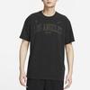 Nike Tricou cu mânecă scurtă NBA Los Angeles Lakers, cu litere, cu imprimeu, cu decolteu, pentru bărbați, negru DR6323-010