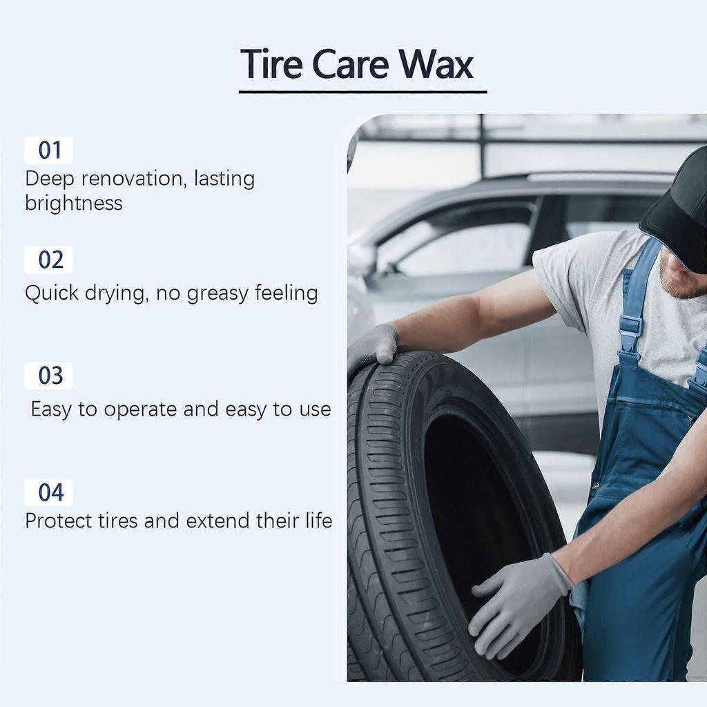 Car Tire Maintenance Cream Tire Maintenance Wheel Decontamination Brightening Rust Removal Tire Cleaner 100g*1, Sponge*1