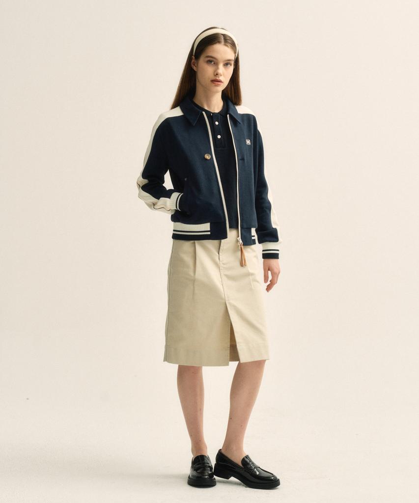 Satur Rawton Collar Track Zip-Up Jacket Classic Navy