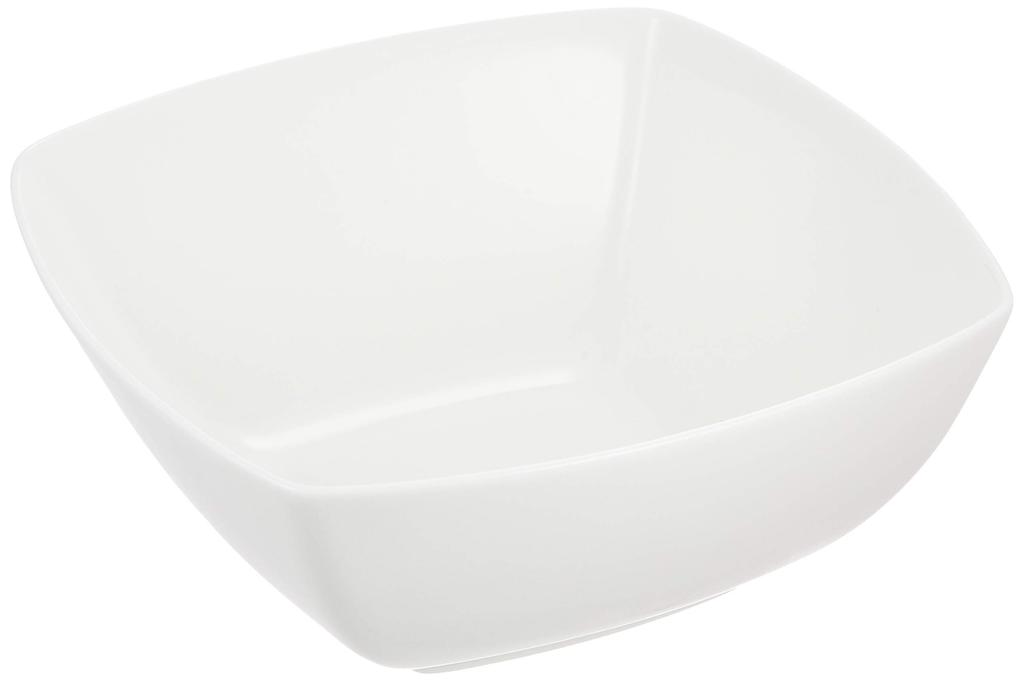 NARUMI Styles Salad Bowl, 18cm Diagonal, White, Simple Square Design, Microwave and Dishwasher Safe, 50481-3409