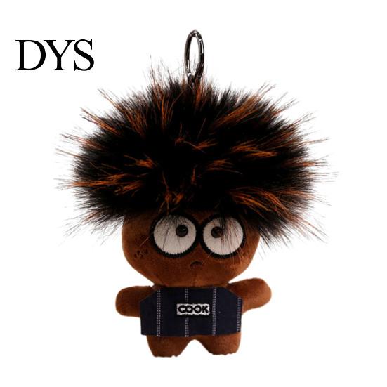 Animal Plush Keychain Funny Cute Bag Charms with Pom Sweet-cool Accessory Hair Soft Stuffed Keyrings for Handbag Backpack Purse Colorful