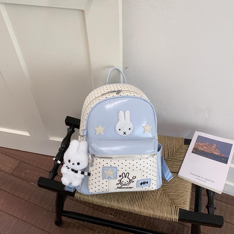 Schoolbag Cute Polka Dot Miffy Rabbit Backpack 1011 New High Value Fashion Versatile Casual Class Commuter Backpack