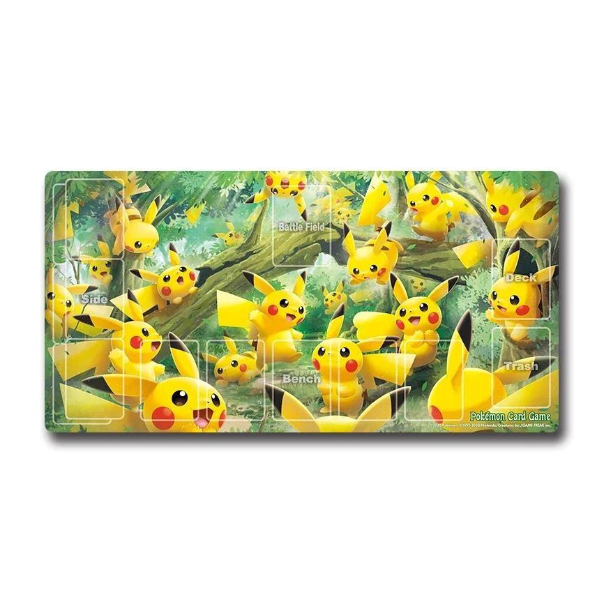 PTCG Adventure Card Pad Eevee Lillie Diy Rubber Action Toy Figures Anime Game Collection Battle Mat