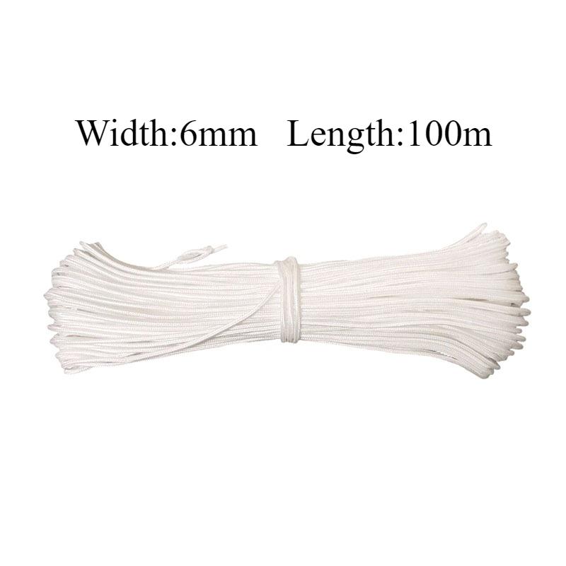 100m Clothesline Outdoor White Multifunctional Ropes Tent Lanyard Strap Multiple Sizes of Ropes Strong Rope Outdoor Accessories