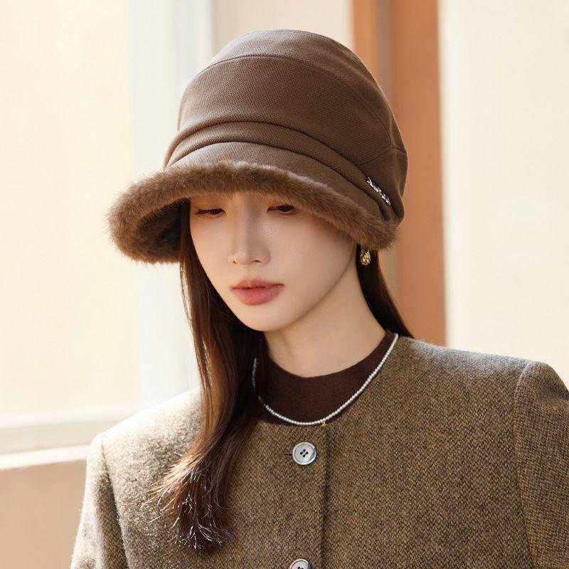 Fashion Winter Hat Women's Fleece Warm Cap Ear Protector Cold Versatile Plush Cap