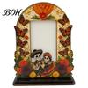 Unique Festival Gift Ideas Dia De Los Muertos Wooden Photo Frame Tabletop Decor, Day of The Dead Sugar Skull Ornaments Memorial Picture Holder