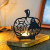 Halloween Metal Tealight Holders Hollowed Ghostly Bat Cats Iron Candle Stand Candlestick for Home Centerpieces Decors