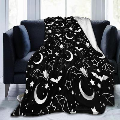 Halloween Blanket, Bat Starry Sky Flannel Throw Blankets, for Kids Women,Halloween Throw Blanket for Couch Sofa Bed Chair Decora