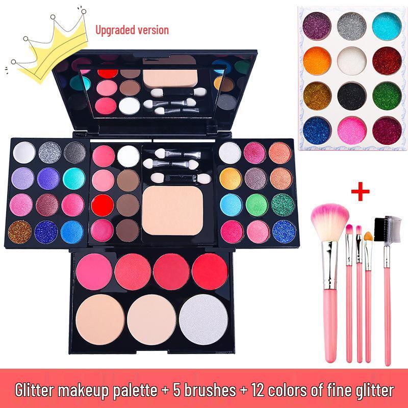 39-Color Eyeshadow Palette & Makeup Set: Beginner-Friendly Blush, Powder, Lipstick Combo